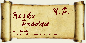 Miško Prodan vizit kartica